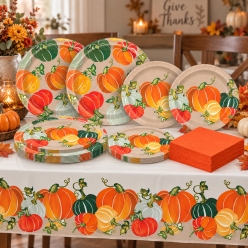 Thanksgiving Pumpkins 33pc Party Pack